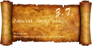 Zabolai Terézia névjegykártya