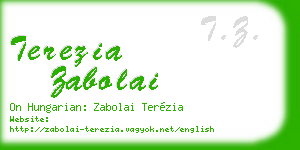 terezia zabolai business card